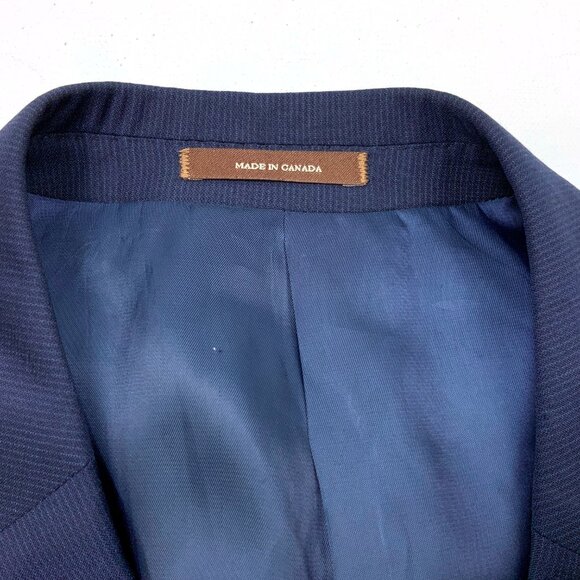 Peter Millar Men's Navy Blue Blazer Long Sleeve Classic 100% Wool Sz 42R - Picture 3 of 16